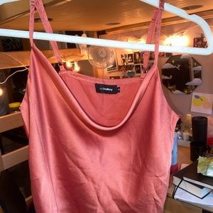 Rose gold cowl neck tank top
